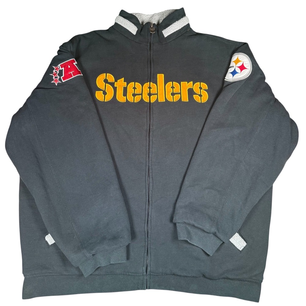 NFL Pro Line Steelers Full Zip Jacket Mens Size XL Football Black Coat (READ!)